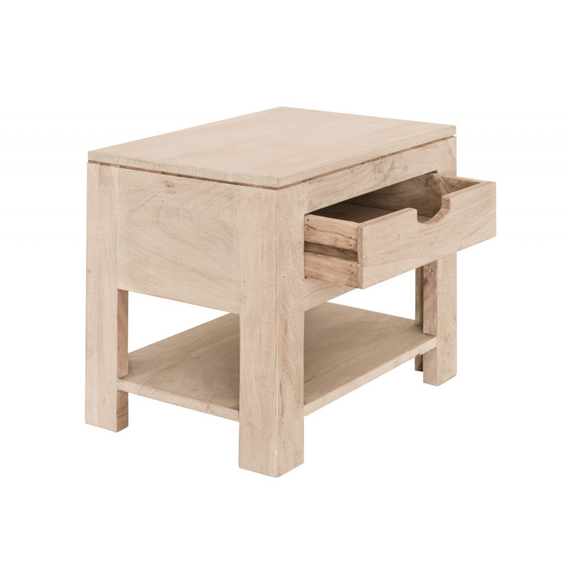 50 cm W Solid Wood Bedside Table