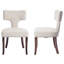 Chaise de salle à manger rembourrée style Mid-Century avec pieds en bois massif-110866712