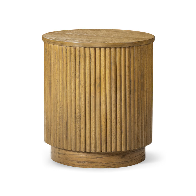 Maven Lane Dallas Solid Wood Side Table, Aged Natural