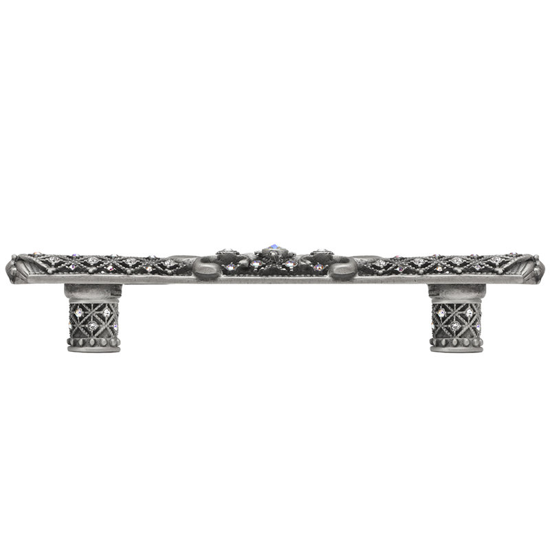 Carpe Diem Hardware 7638-9CAB Versailles Chalice 5 inches c.c. large pull Fleur De Lys w/ Swarovski Crystals and decorative column feet in Chalice