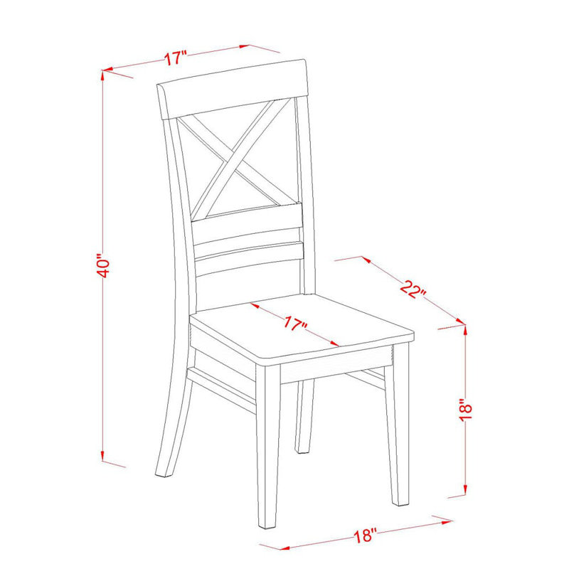 L'ensemble de salle à manger 3 pièces comprend une table de salle à manger moderne et 2 chaises avec dossier en X - Finition noire