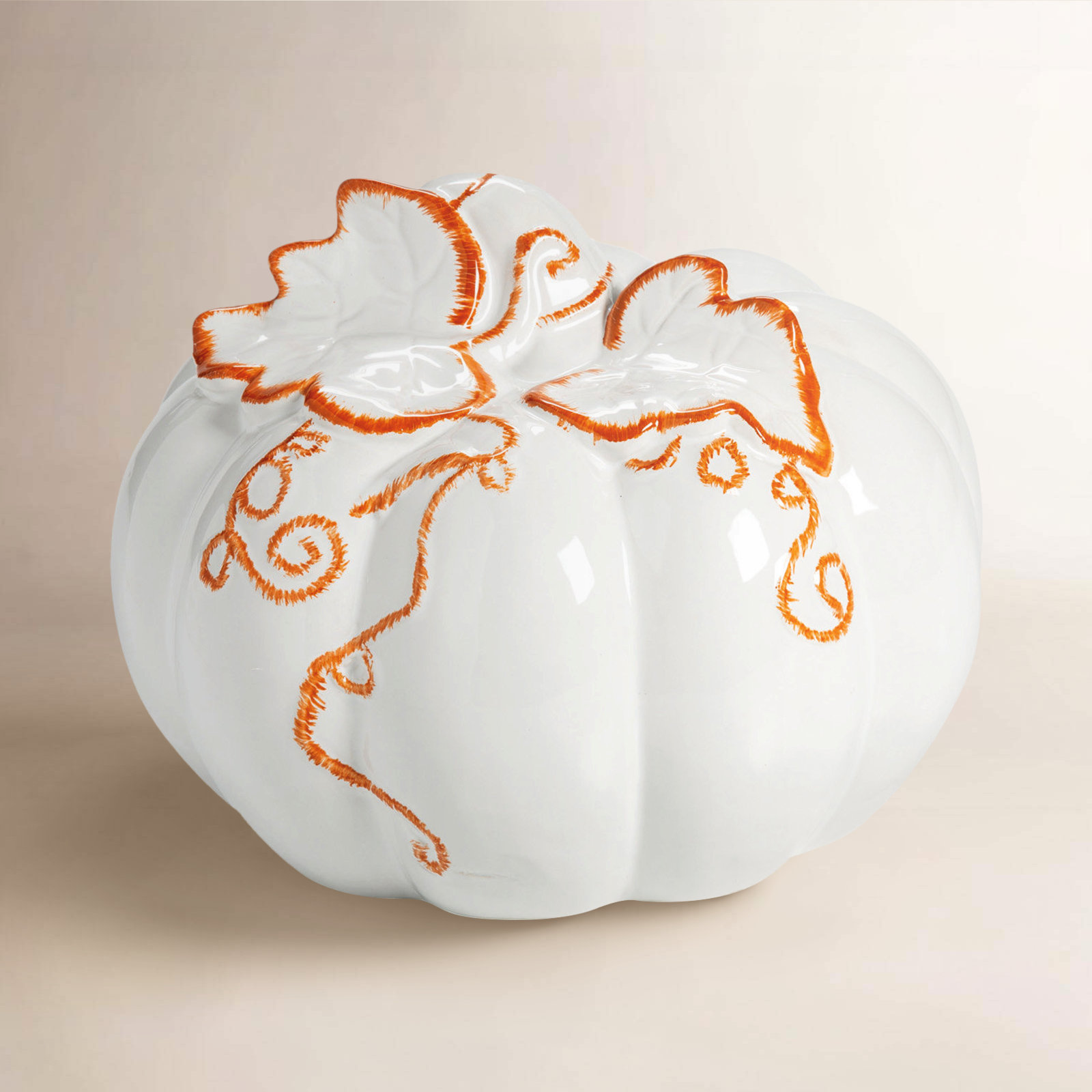 Ceramic Pumpkin Holiday Accent