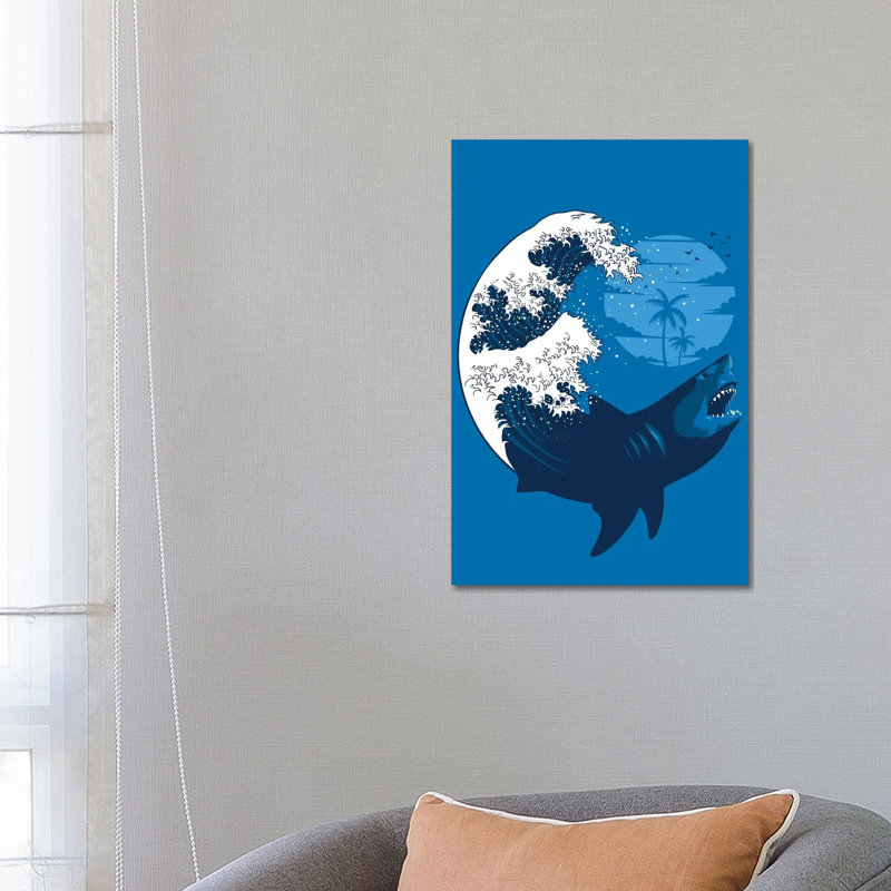 Shark Wave 1 Piece Wrapped Canvas Painting, 66.04cm H x 45.72cm W x 1.91cm D