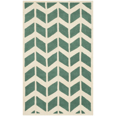 Deedie Hand Tufted Wool Chevron Rug