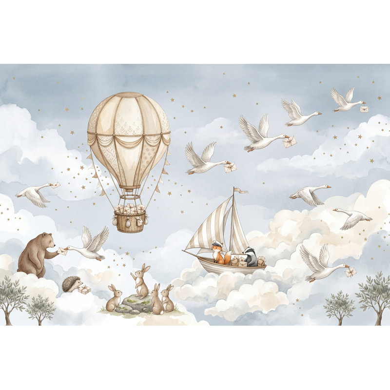 Murale de papier peint montgolfière, Texturé non collé, 160 po x 108 po