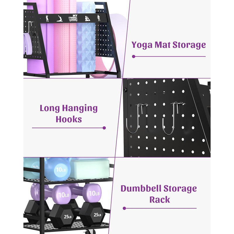 All-in-One Rolling Gym Storage Rack