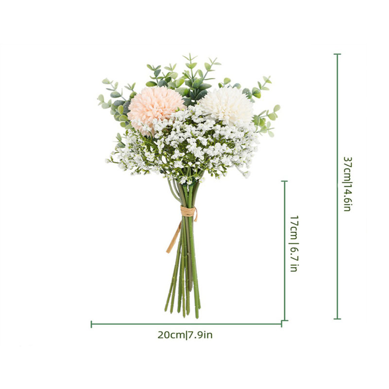 Fleurs artificielles pour la décoration, fleurs simulées 12 pièces bouquet de mariage artificiel hortensia rose décoration de la maison accessoires de fleurs simulées