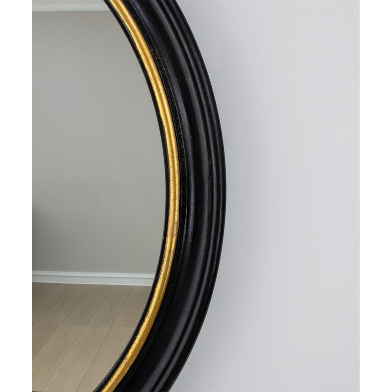 Arena Wall Mirror, Black/Gold Leaf