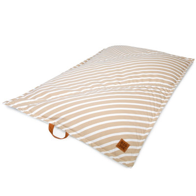 Big Joe Lux Lagoon Lounger Pool Float, Sand Stripe, Premier Mesh, Durable Uv Protected Polyester Blend, No Inflation Needed