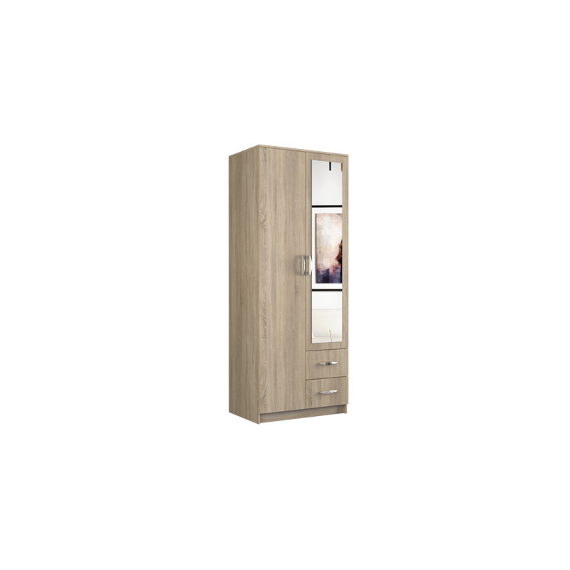Weyburn 2 Door Manufactured Wood Wardrobe, Sonoma
