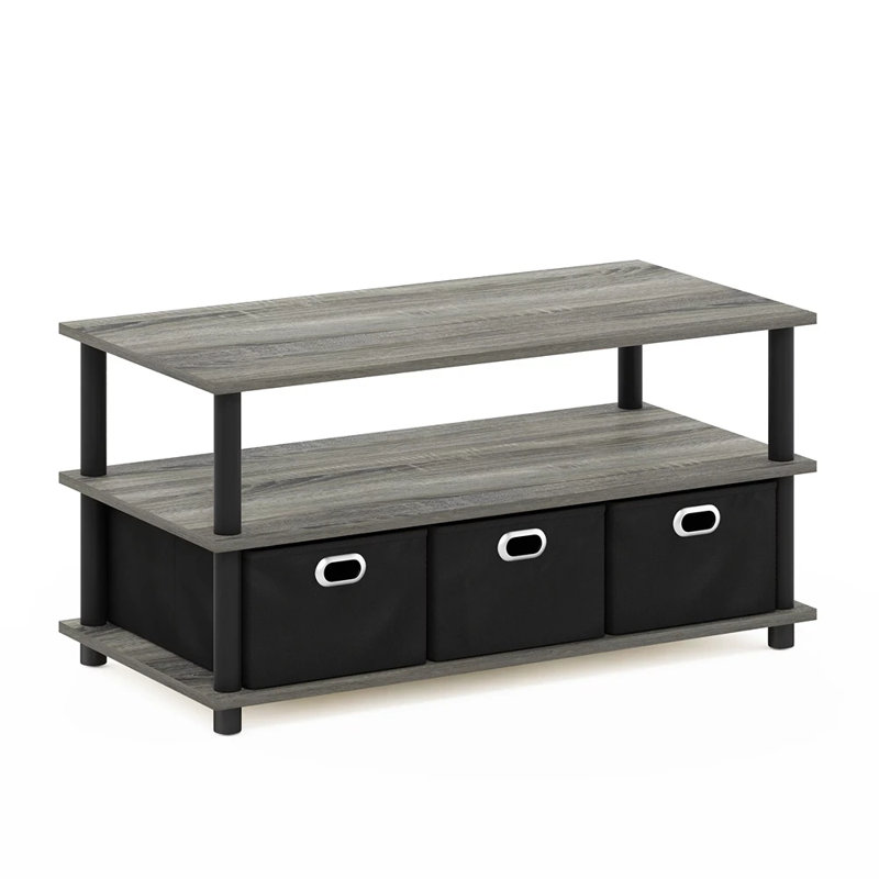 Britteni Single Coffee Table, Gray Top/Black Base