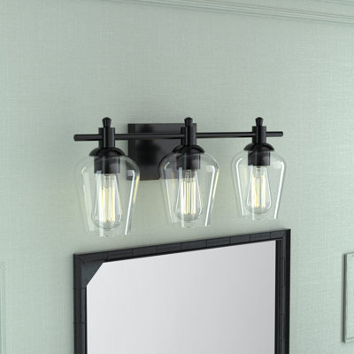 Abbighail 21 in. 3-Light Classic Dimmable Vanity Light with Clear Glass Shade