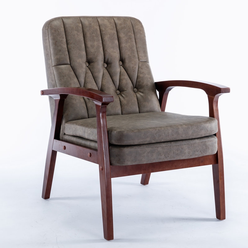 Fauteuil Mischell, Similicuir brun