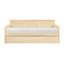 Lit de jour avec lit gigogne intégré, fini pin naturel, meuble de maison en bois, canapé-lit 1 pièce
