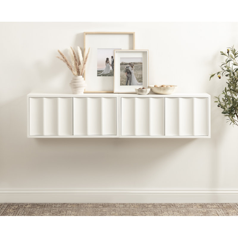 Wooden Wall Cabinet with Push-Close Doors