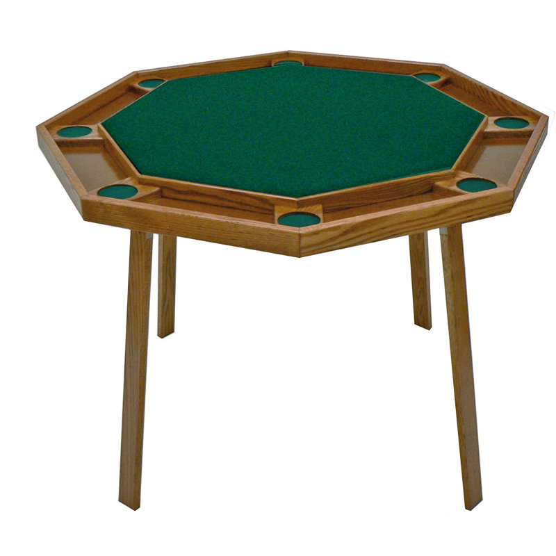 Table de poker 46 po, Acajou, Vinyle vert