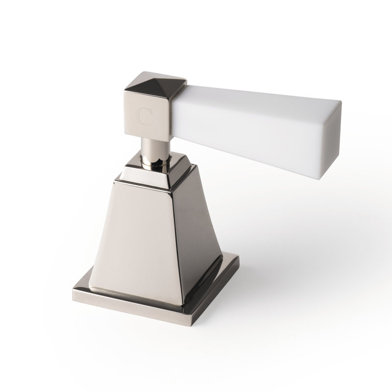 Vip Time 3 Hole Basin Set with Pop-Up Waste Widespread Faucet, Polished Nickel/White