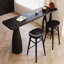 Table de bar droite noire en bois massif