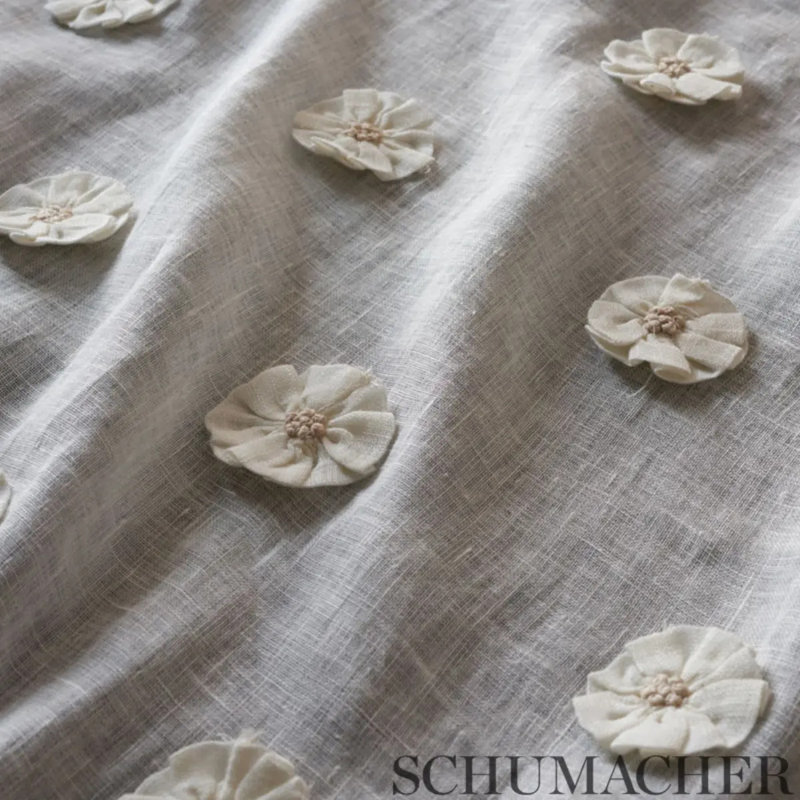 Button Flower Sheer Fabric