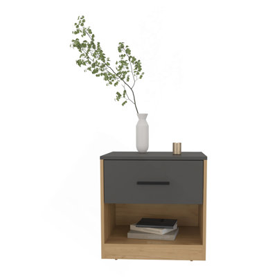 Nightstand, 1 Drawer, 1 Shelf, 4 Legs