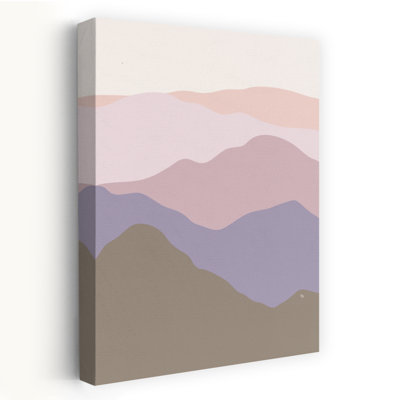 «Pastel Mountain Layers», impression de paysage contemporain coloré de montagne