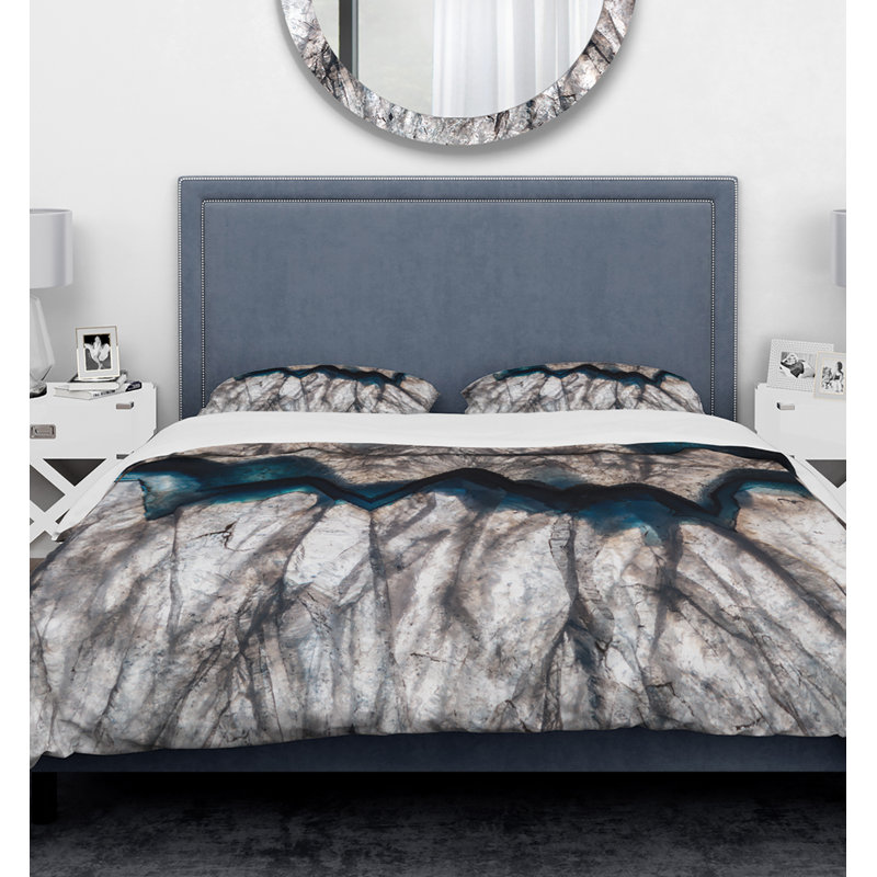 Ensemble de housse de couette en minéral designart rétroéclairé, Housse de couette très grand + 2 taies décoratives