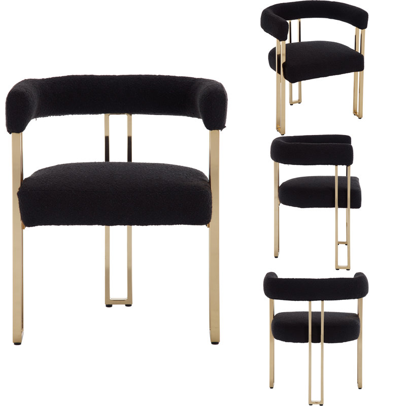 Chaises de salle à manger Barrel, Boucle noir