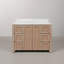 Ensemble de meuble-lavabo simple autoportant 48 po avec plateau en marbre d'ingénierie et lavabo en céramique blanche Belmont-596360112