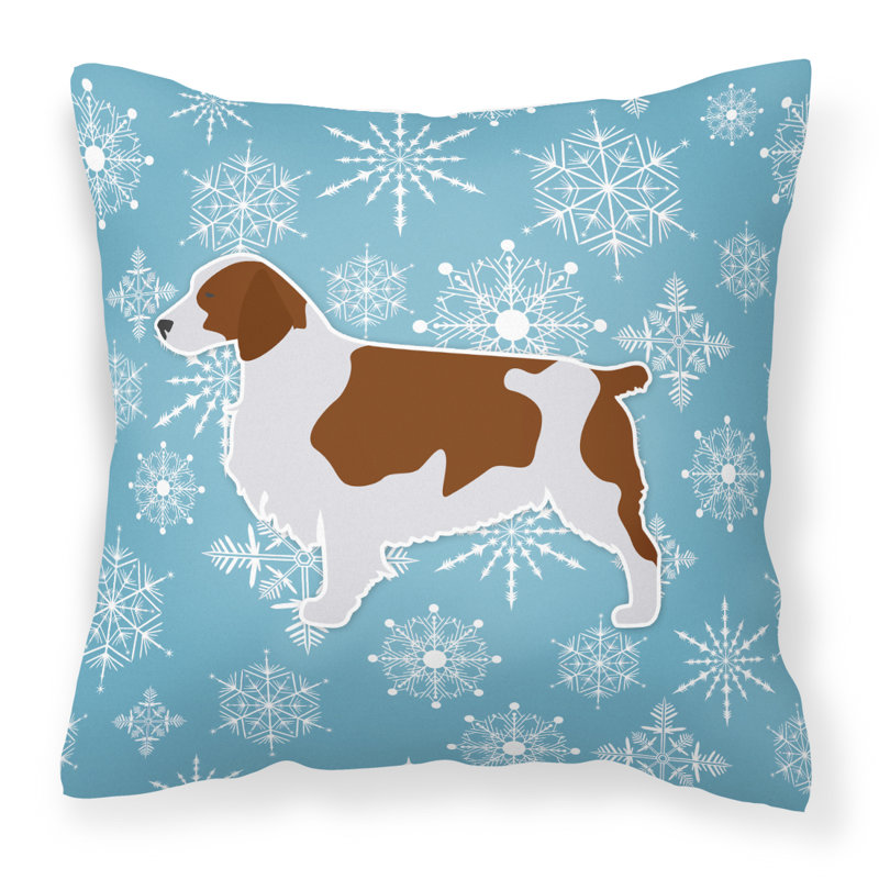 Winter Snowflakes Indoor/Outdoor Throw Pillow, 14" H x 14" W x 3" D