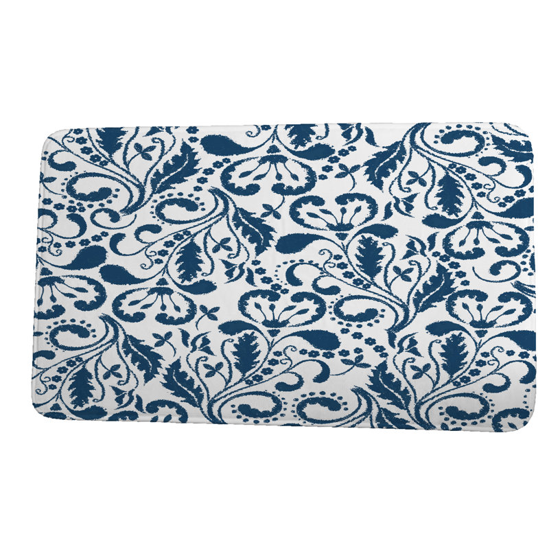 Tapis de bain Luellen, l 17 po x L 24 po, Bleu