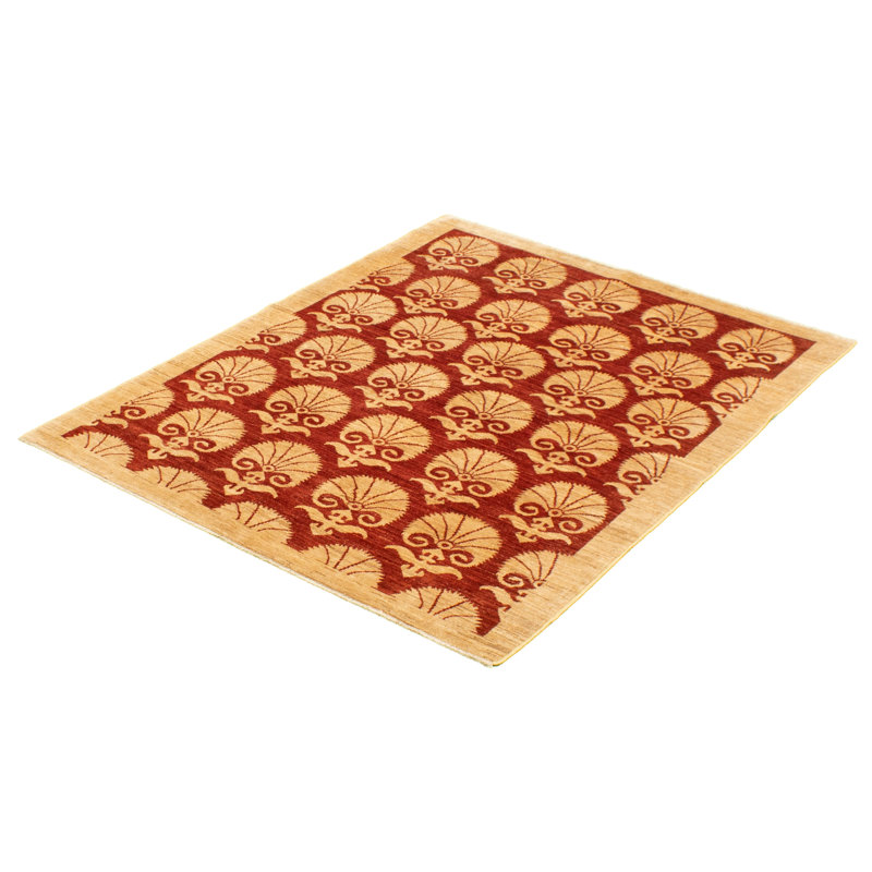 Tapis intérieur en laine foncé 4 pi 11 po x 6 pi 2 po one-of-kind main-noué la 2010 Aesha