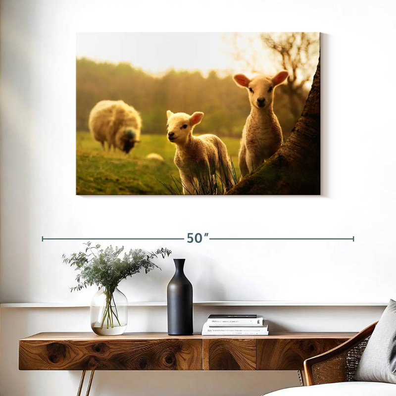 Brampt Baby Lambs, 26" H x 39" W