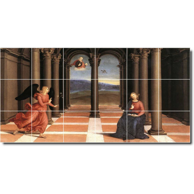 Carreau de céramique décorative 36 po x 18 po 6 po x 6 po, Carrelage mural peinture Raphael Angel W06987
