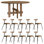 Modern simple round solid wood dining table set