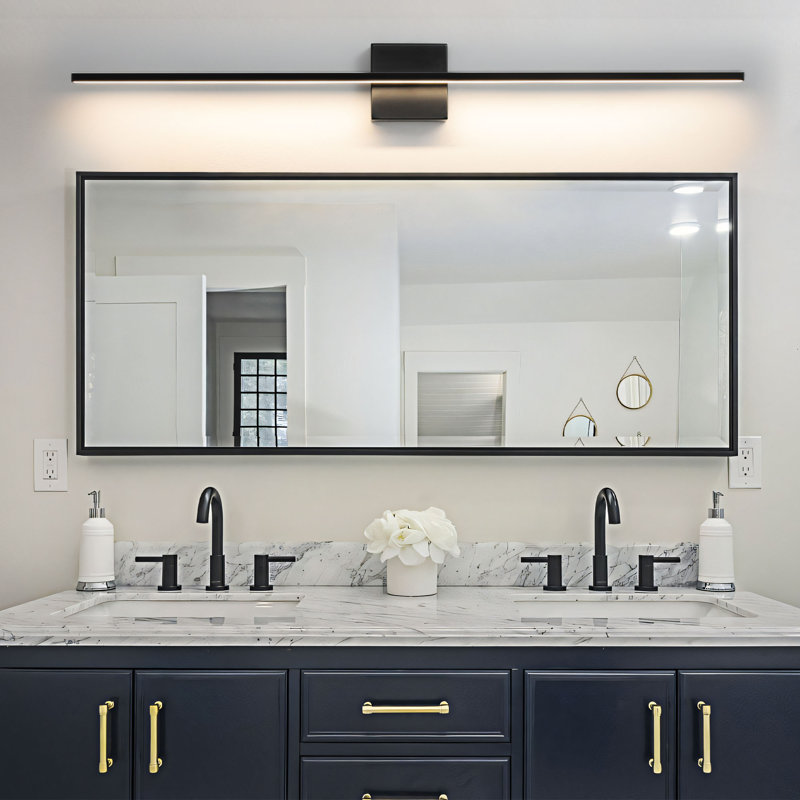39" Dicino 1-Light Dimmable LED Vanity Light, Matte Black