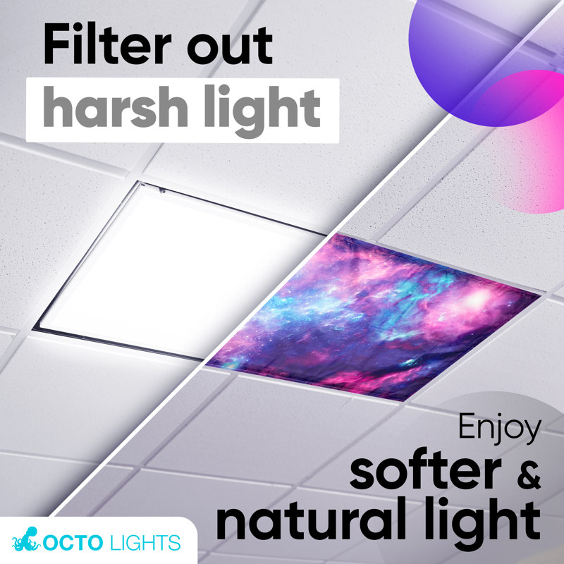 Purple Nebula Magnetic Polyester Fluorescent LED Light Covers