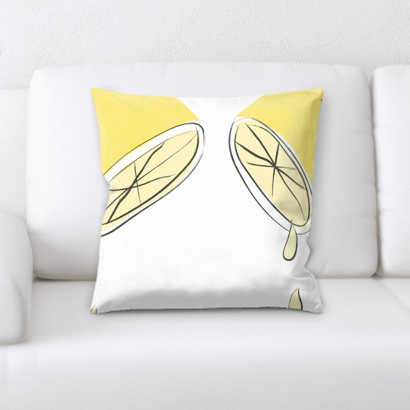 Housse et insert de coussin carré citrons