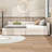 Two Drawers Upholstered Platform Bed with USB-106897454