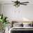 52"W Magna Carta Indoor Tiffany Stained Glass Oil Rubbed Bronze Ceiling Fan With Remote Control