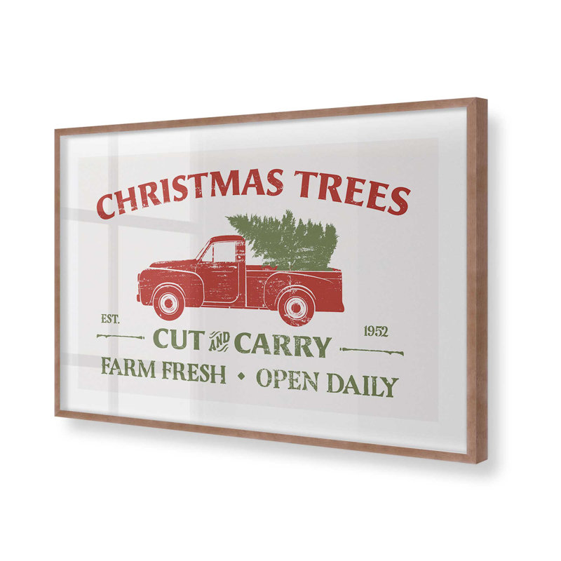 «Farm Fresh Christmas Trees», impression roulée, Cadre photo rose poudre, H 12 po x l 15 po x P 1,25 po