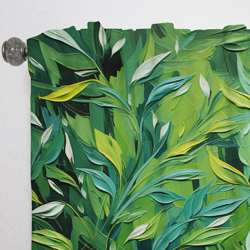 Lyndsey - Herbs Curtain - Room Darkening Floral Curtain - 1 Panels, L 52 po x L 84 po