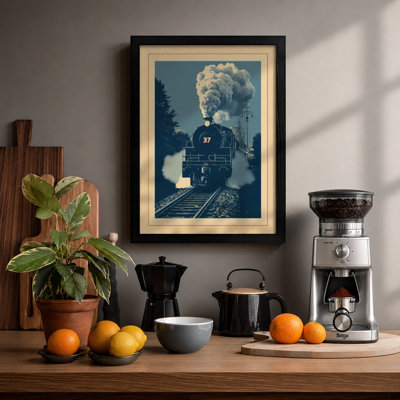 Locomotive Number 37 Vintage - Framed Print