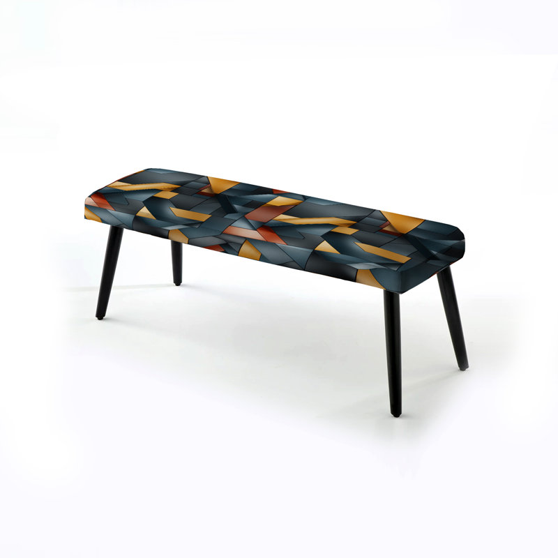 Motif géométrique noir Urban Urban - Banc géométrique rembourré noir
