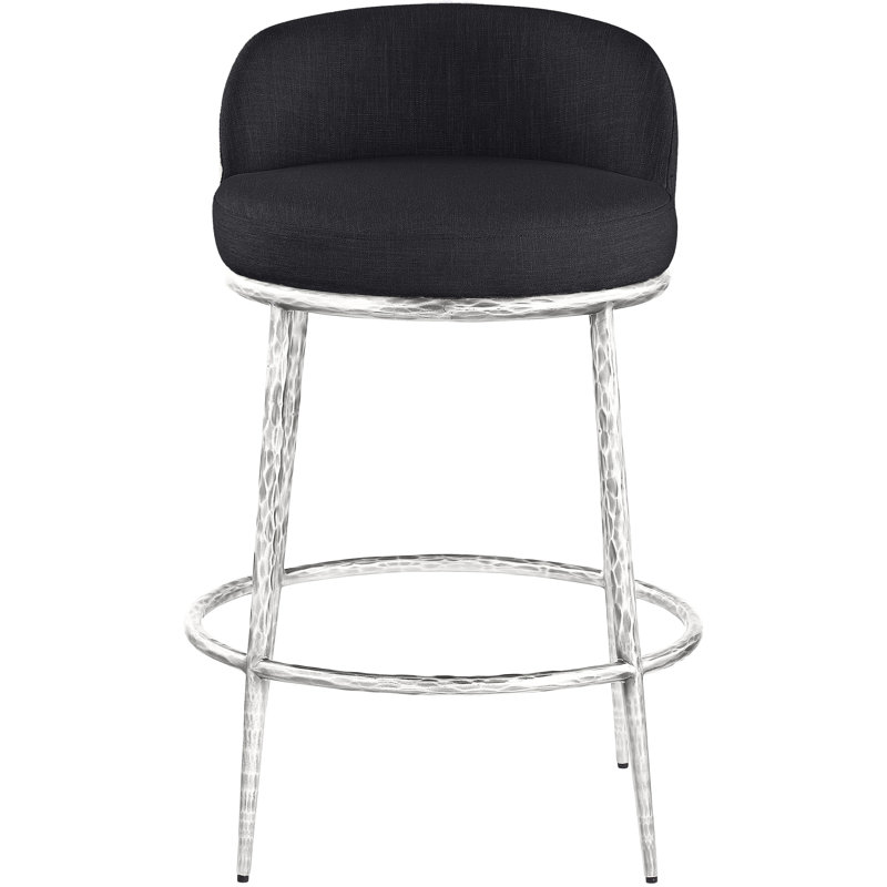 Tabouret de comptoir Ferro Hessle, Siège noir / structure argent