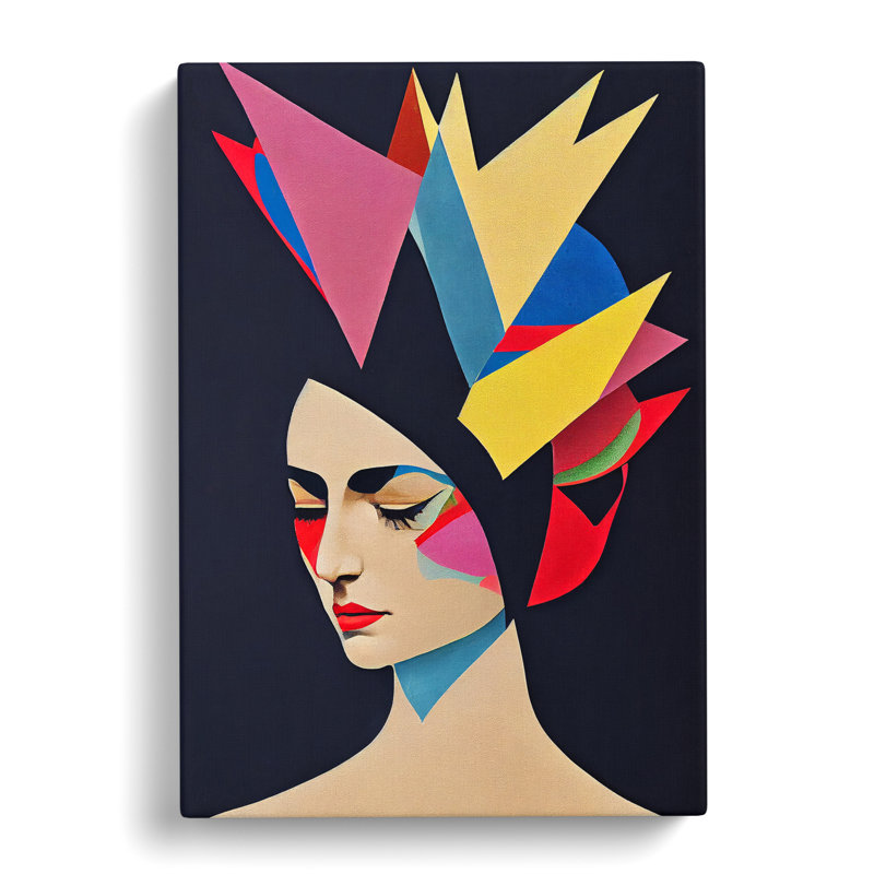 Abstract Face Of A Woman No.5 - Wrapped Canvas Print, 50cm H x 35cm W x 3cm D