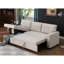 Canapé modulaire rembourré beige avec méridienne - rembourrage en mousse de lin à 3 sièges, coussins de dossier amovibles et rangement pour accueillir et divertir les attentes des visiteurs de nuit-2102676159