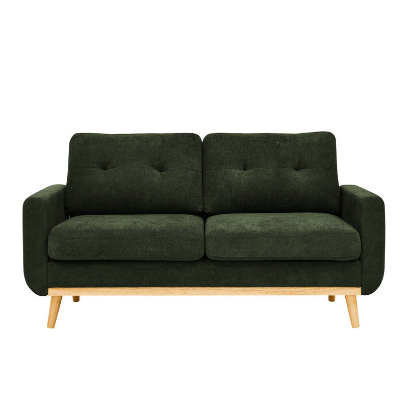 Ensemble de 2 chaises rembourrées de style Mid-Century moderne de 67,7 po de largeur et de style contemporain