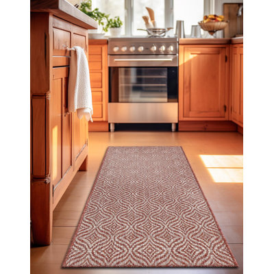 Tapis intérieur / extérieur rouge géométrique Flara