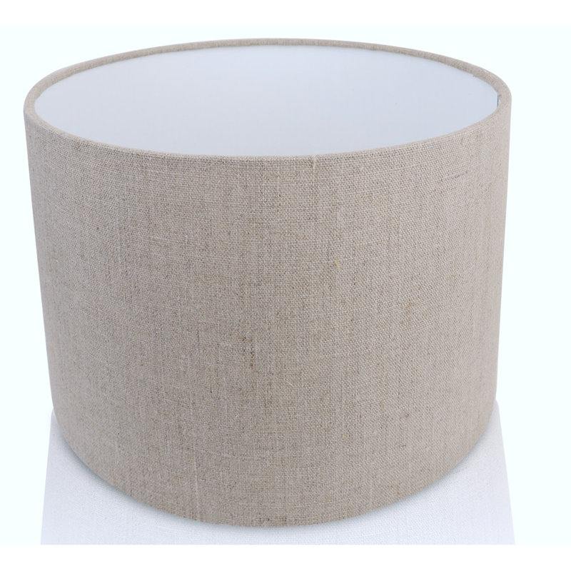18cm H Linen Drum Pendant Shade ( Screw On ), Natural, 18cm H x 20cm W x 20cm D