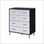 Commodes | Commode de rangement moderne à 4 tiroirs | Noir, argent et noir Finition dorée | Pieds en métal | Bois composite | Noir, or, argent | Métal, bois synthétique
